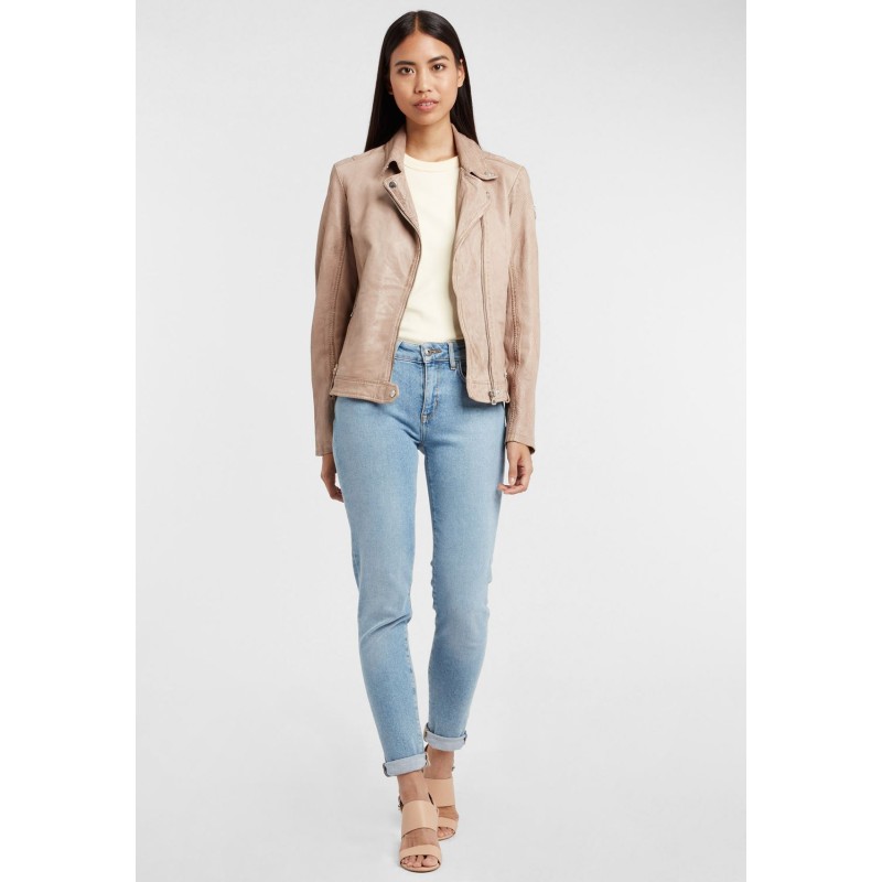 Geaca de Piele Dama Gipsy Alb Ivoriu GGFavour S21 LAMAXV – IMBRACAMINTE