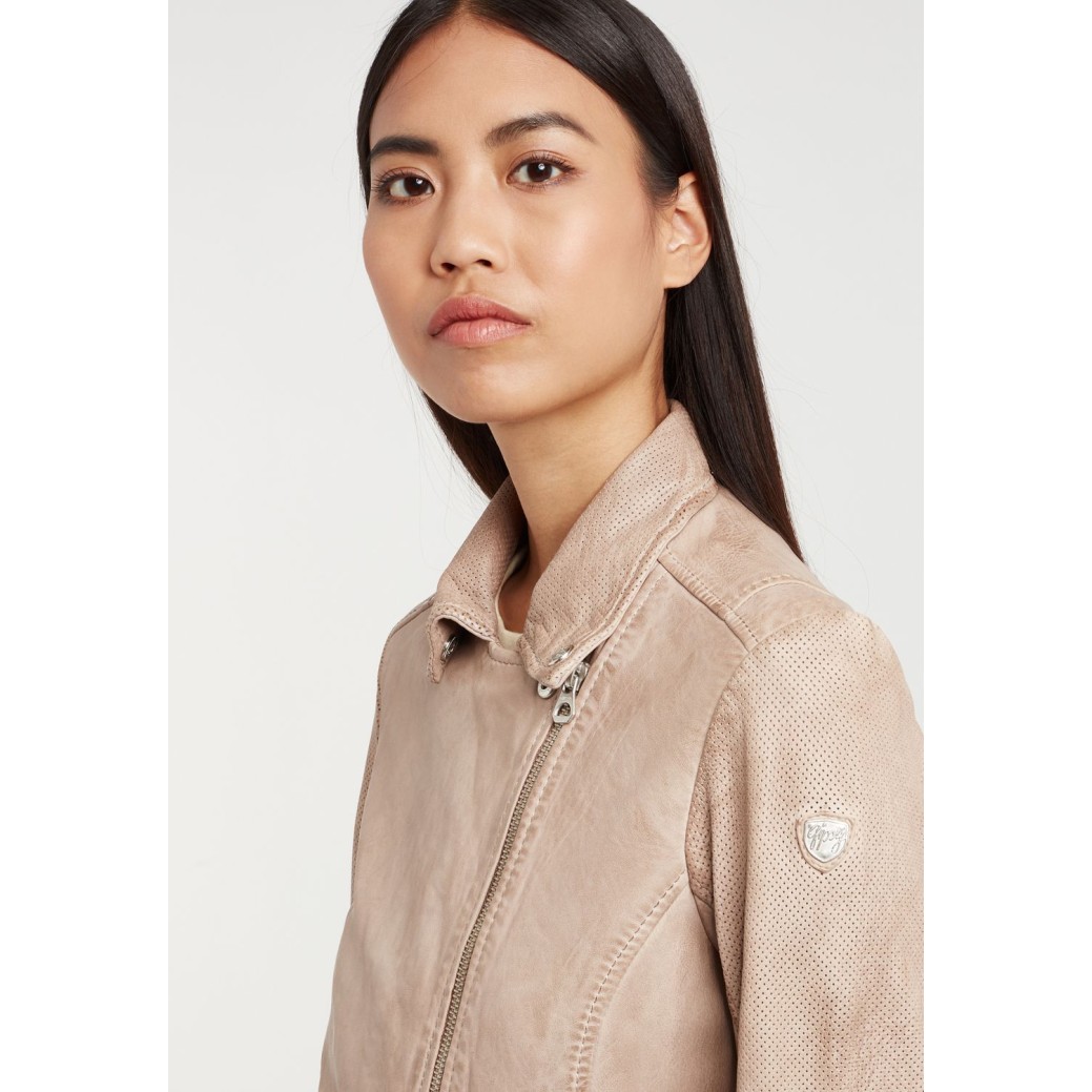 Geaca de Piele Dama Gipsy Alb Ivoriu GGFavour S21 LAMAXV – IMBRACAMINTE