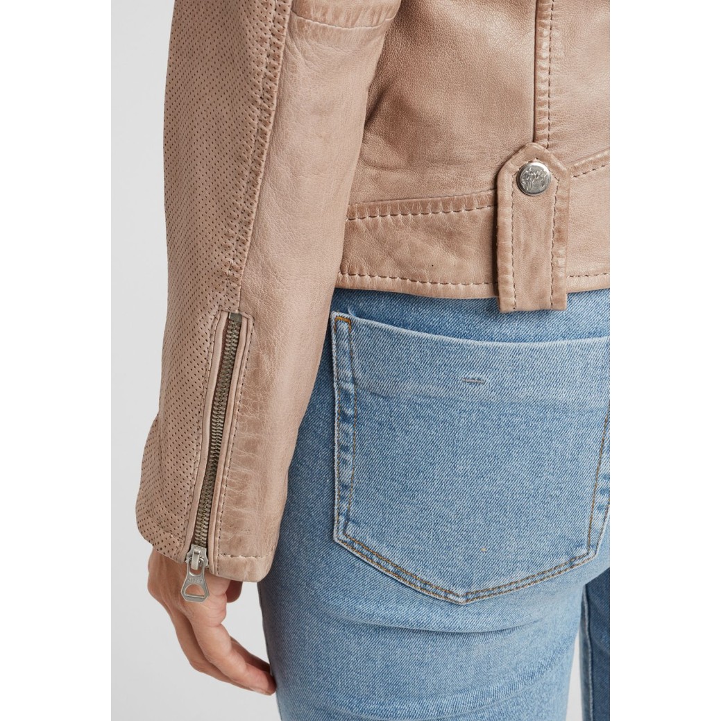 Geaca de Piele Dama Gipsy Alb Ivoriu GGFavour S21 LAMAXV – IMBRACAMINTE