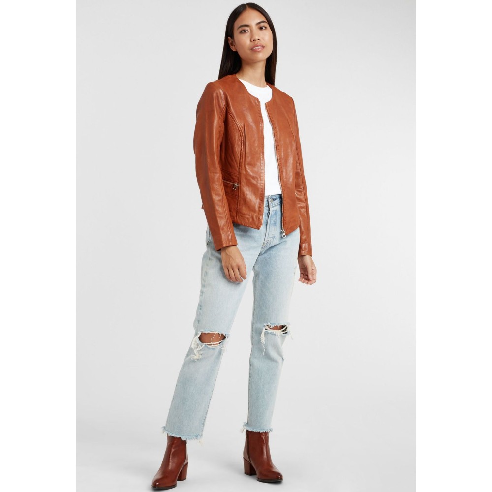 Geaca de Piele Dama Gipsy Coniac GGGiana NSLONTV geci de piele - readytowear.ro