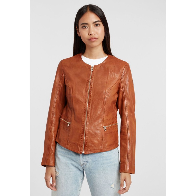 Geaca de Piele Dama Gipsy Coniac GGGiana NSLONTV – IMBRACAMINTE