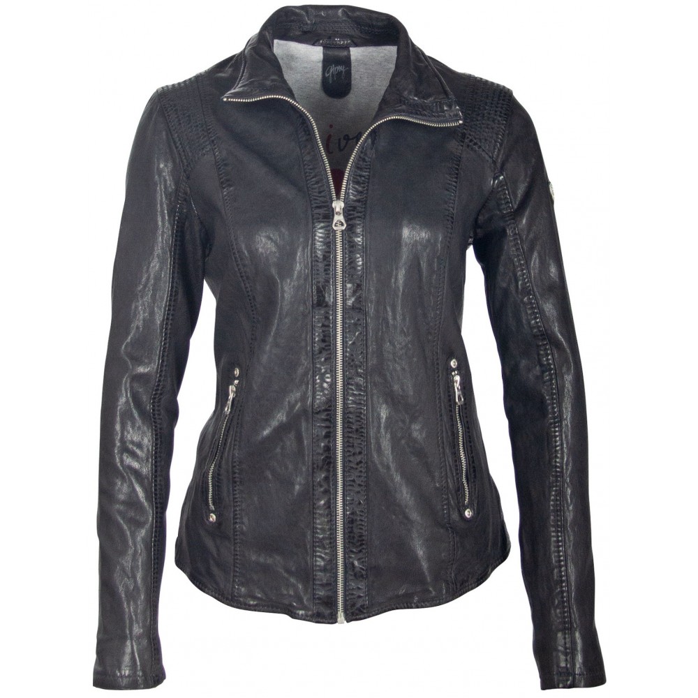Geaca de Piele Naturala Dama Gipsy Negru/Albastru GGLyvia LAMAXV Geaca de Piele Naturala Dama Gipsy Negru/Albastru GGLyvia LAMAXV - readytowear.ro
