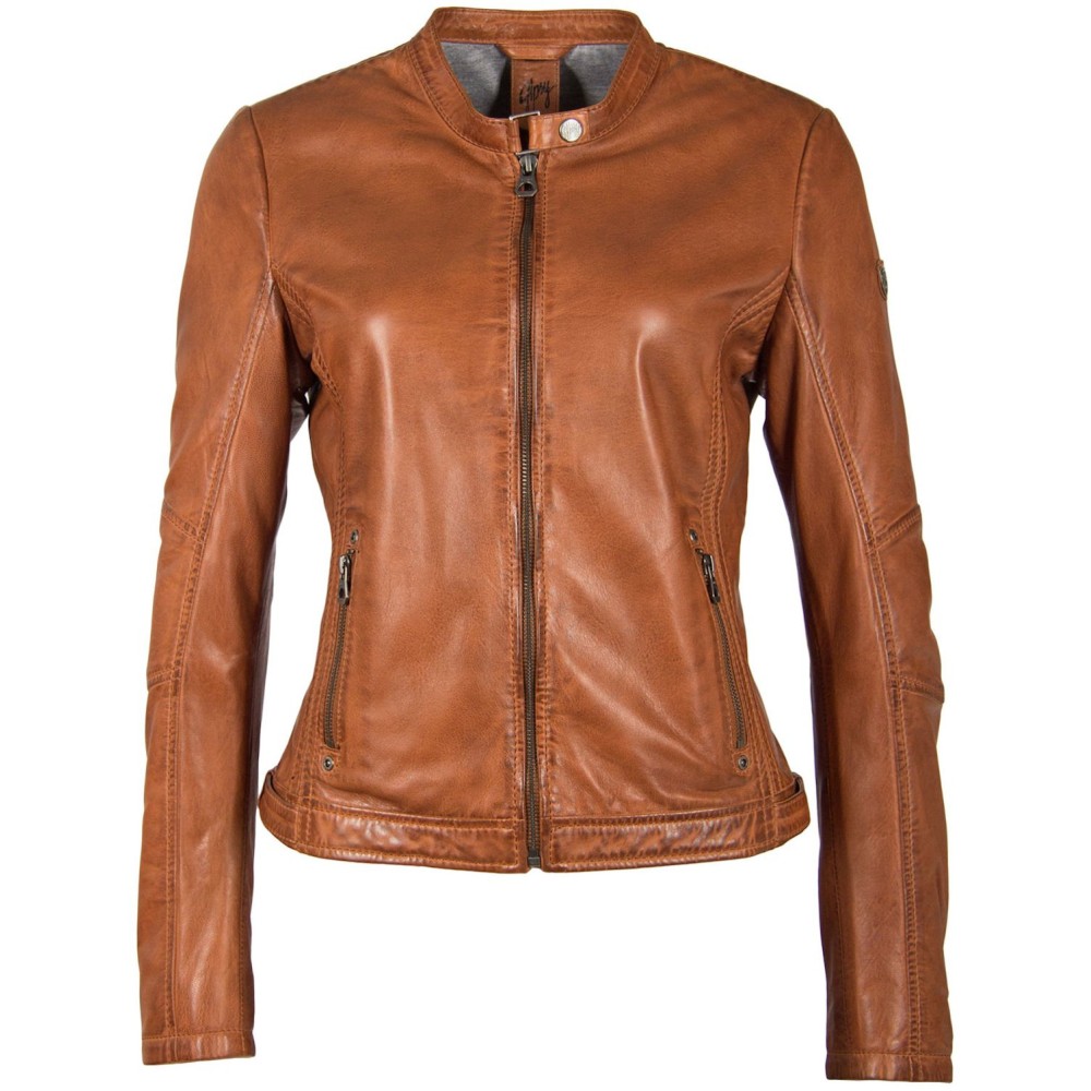 Geaca de Piele Dama Gipsy Coniac GGMieke 2 NSLV geci de piele - readytowear.ro