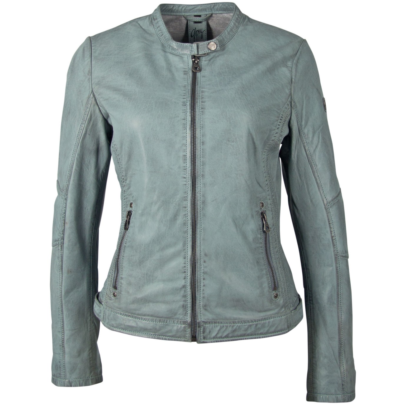 Geaca de Piele Naturala Dama Gipsy Albastru Pal GGMieke 2 NSLV – IMBRACAMINTE