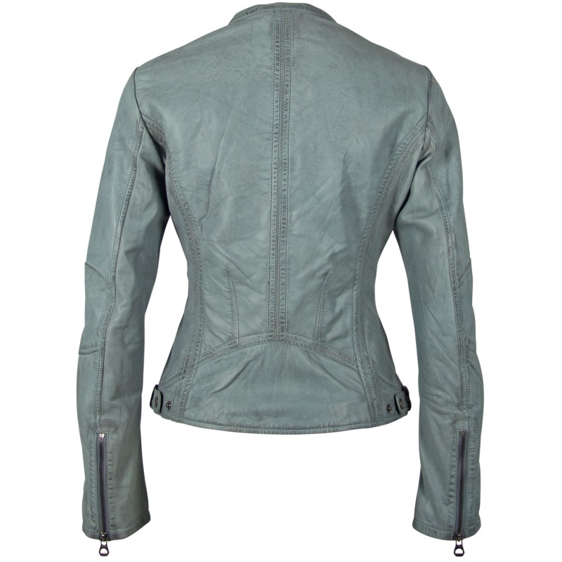 Geaca de Piele Naturala Dama Gipsy Albastru Pal GGMieke 2 NSLV – IMBRACAMINTE