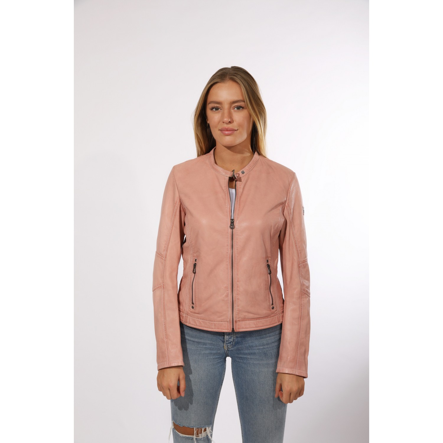 Geaca de Piele Naturala Dama Gipsy Roz Pal GGMieke 2 NSLV – IMBRACAMINTE