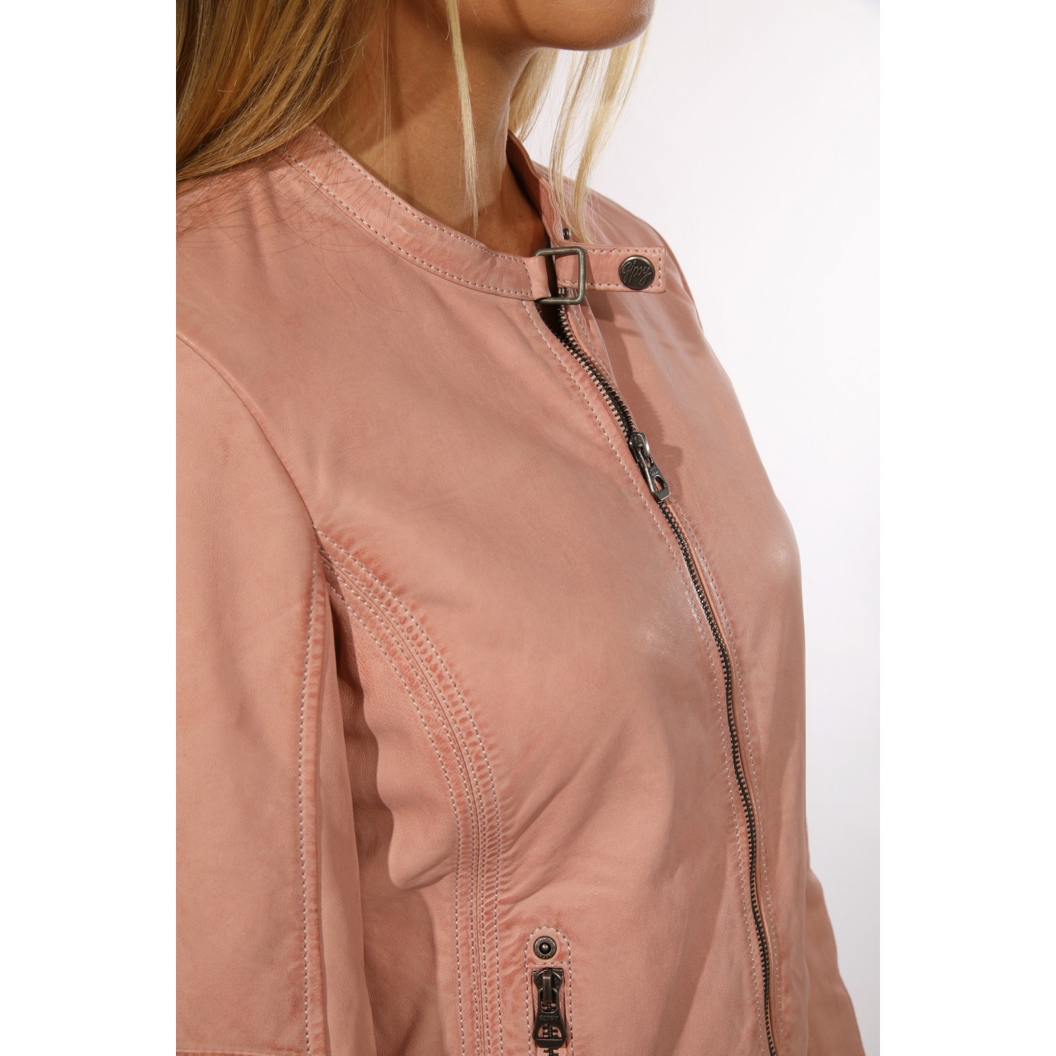 Geaca de Piele Naturala Dama Gipsy Roz Pal GGMieke 2 NSLV – IMBRACAMINTE