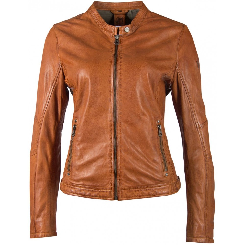 Geaca de Piele Naturala Dama Gipsy Coniac GGMieke NSLONTV - readytowear