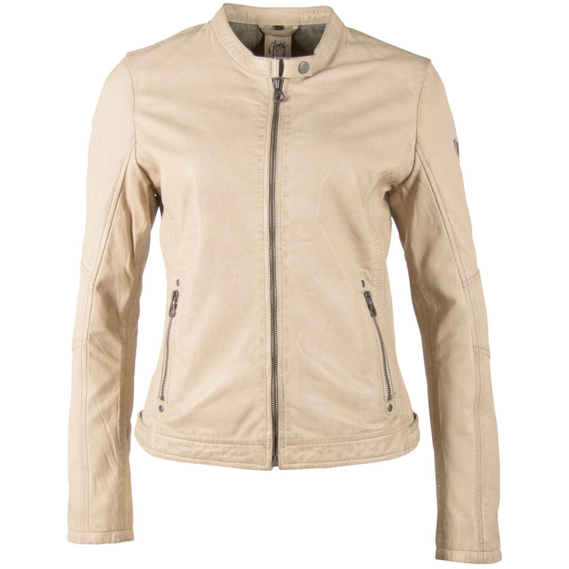 Geaca de Piele Dama Gipsy Bej Deschis GGMieke NSLONTV – IMBRACAMINTE