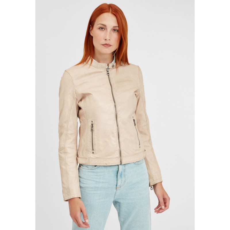 Geaca de Piele Dama Gipsy Bej Deschis GGMieke NSLONTV – IMBRACAMINTE