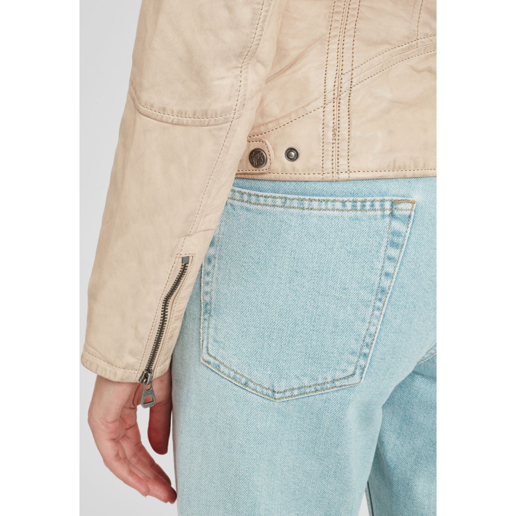 Geaca de Piele Dama Gipsy Bej Deschis GGMieke NSLONTV – IMBRACAMINTE