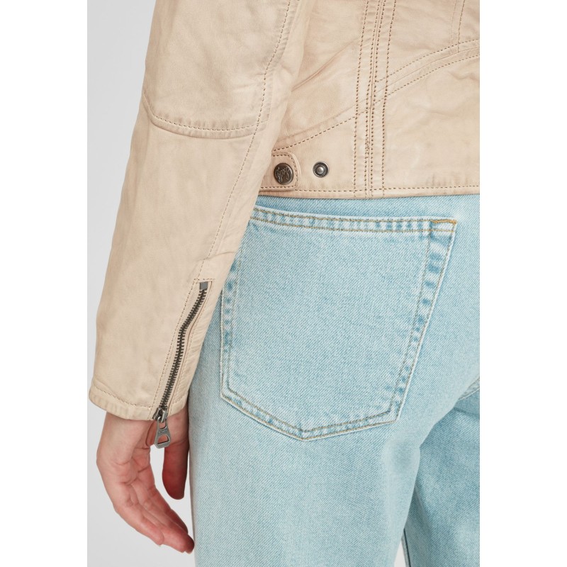 Geaca de Piele Dama Gipsy Bej Deschis GGMieke NSLONTV – IMBRACAMINTE