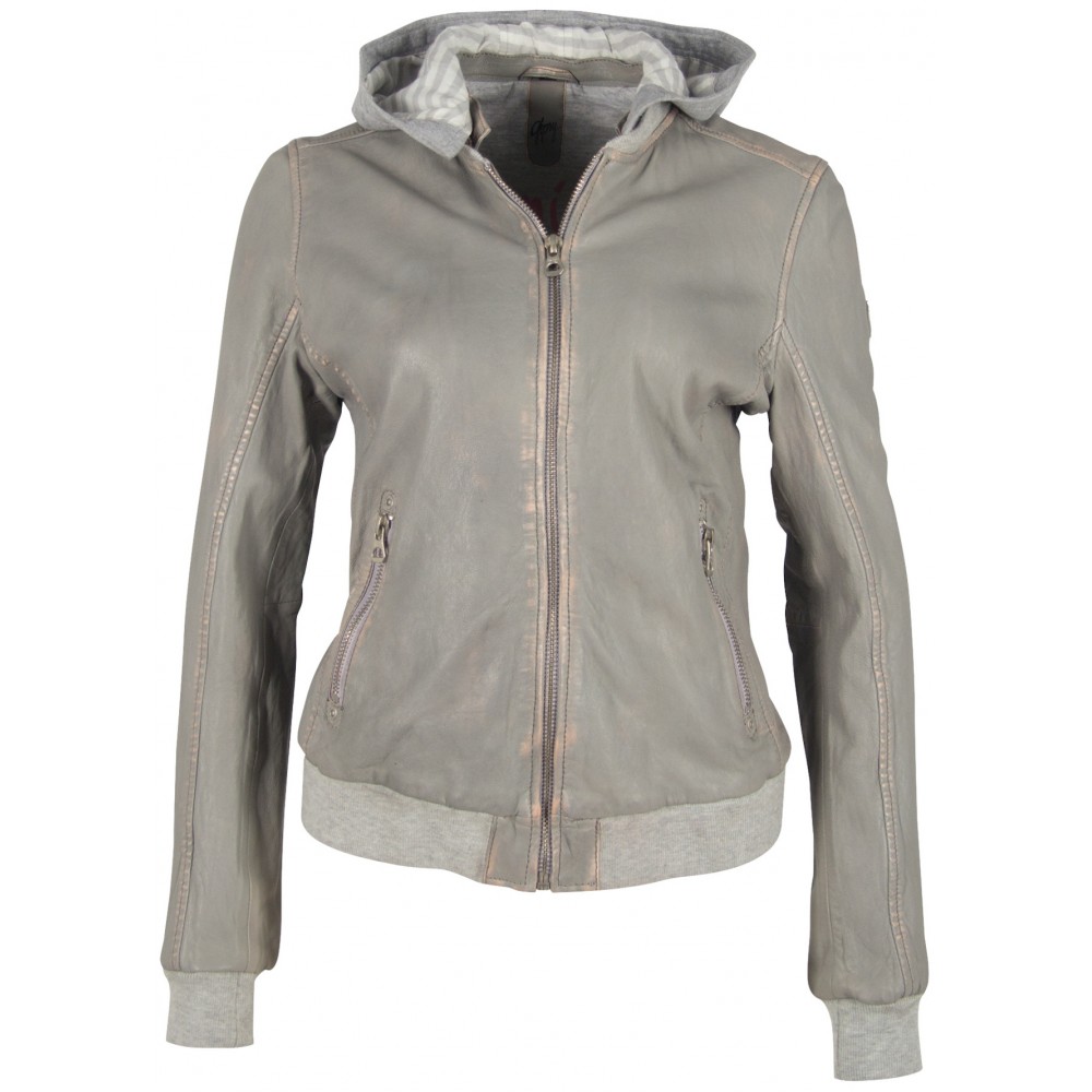 Geaca de Piele Naturala Dama Gipsy Gri GGMoxi LULV Geaca de Piele Naturala Dama Gipsy Gri GGMoxi LULV - readytowear