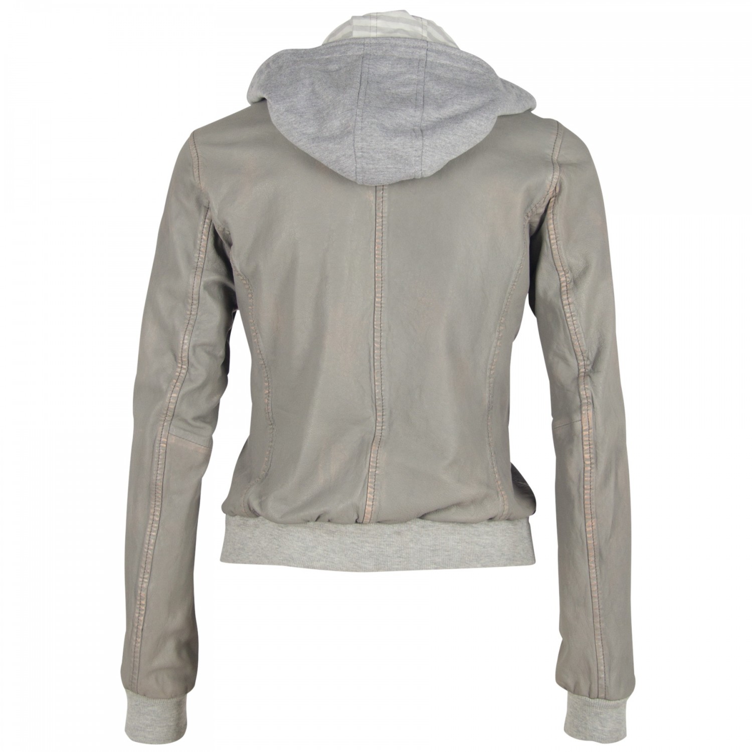 Geaca de Piele Naturala Dama Gipsy Gri GGMoxi LULV – IMBRACAMINTE