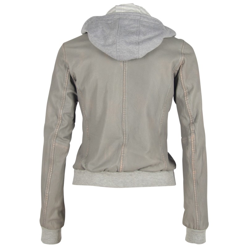 Geaca de Piele Naturala Dama Gipsy Gri GGMoxi LULV – IMBRACAMINTE