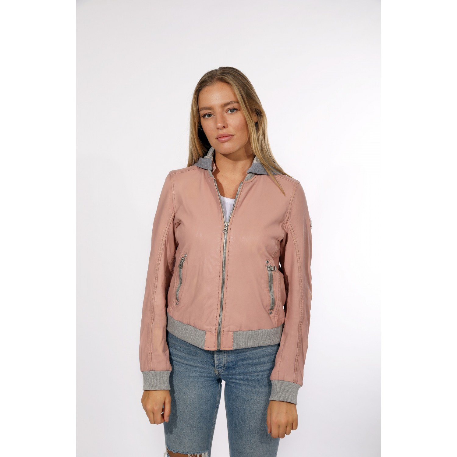 Geaca de Piele Naturala Dama Gipsy Roz GGMoxi LULV – IMBRACAMINTE