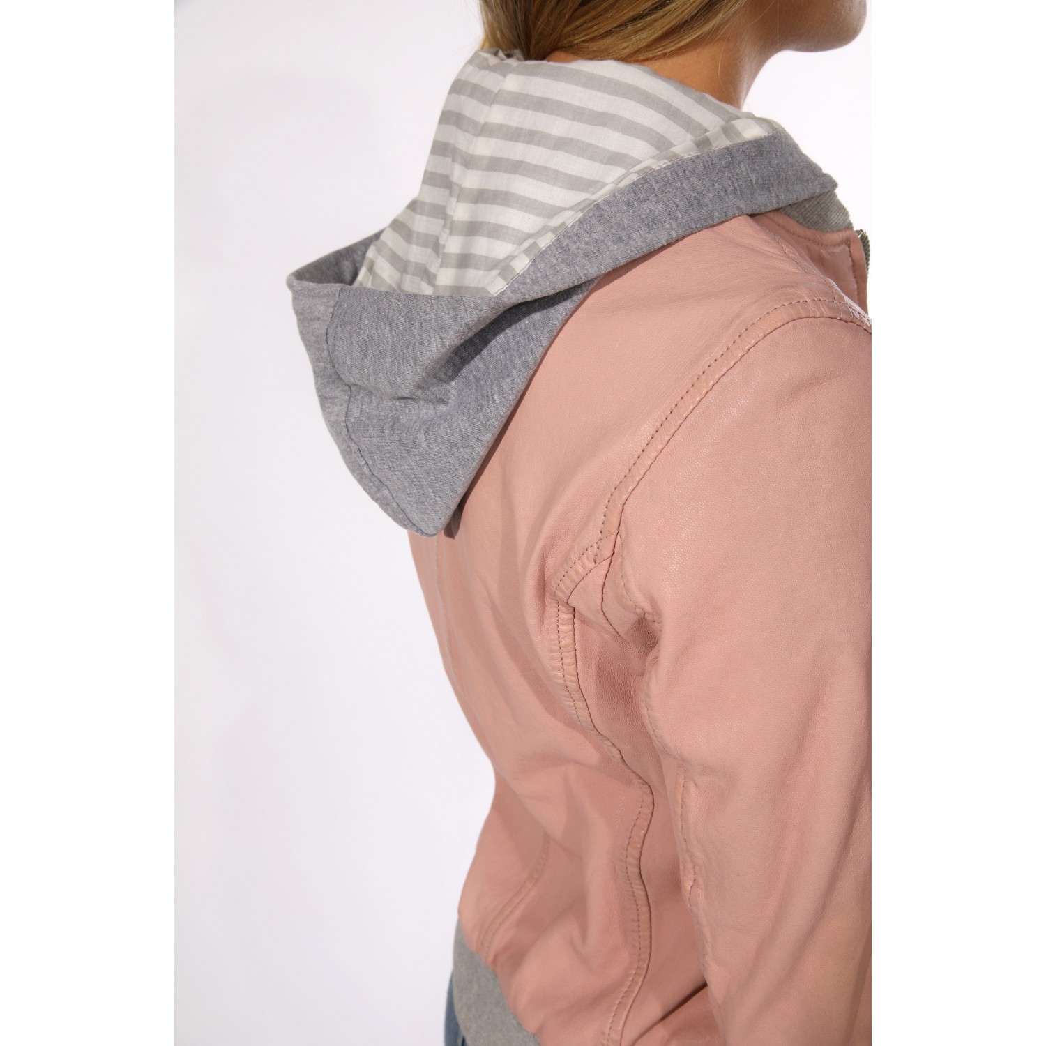 Geaca de Piele Naturala Dama Gipsy Roz GGMoxi LULV – IMBRACAMINTE