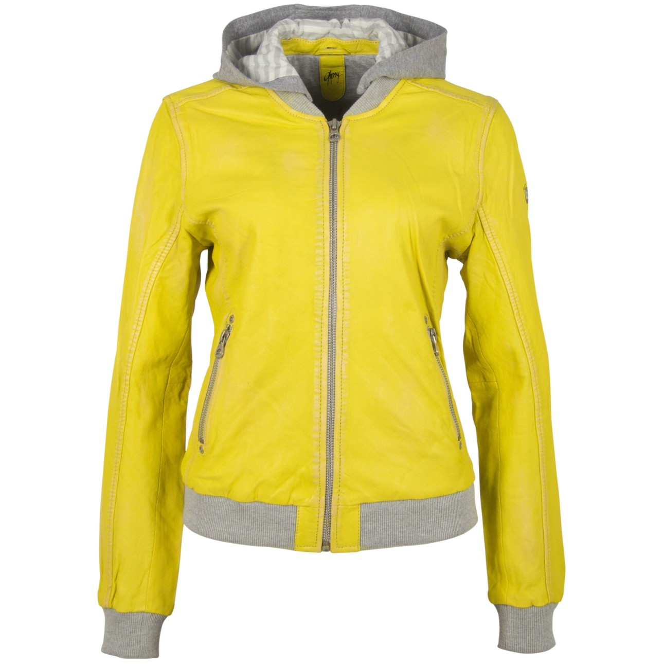 Geaca de Piele Naturala Dama Gipsy Galbena GGMoxi LULV – IMBRACAMINTE