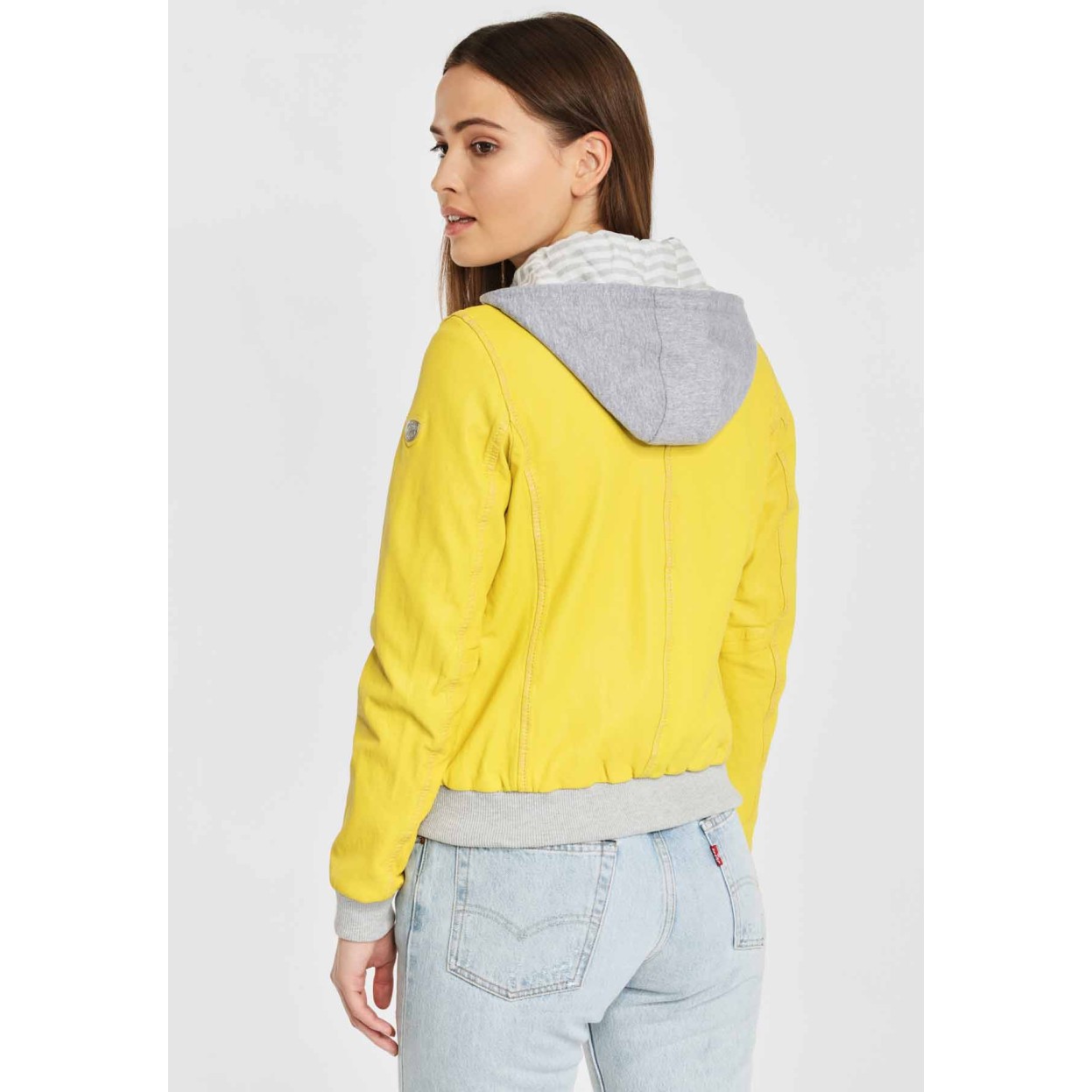 Geaca de Piele Naturala Dama Gipsy Galbena GGMoxi LULV – IMBRACAMINTE