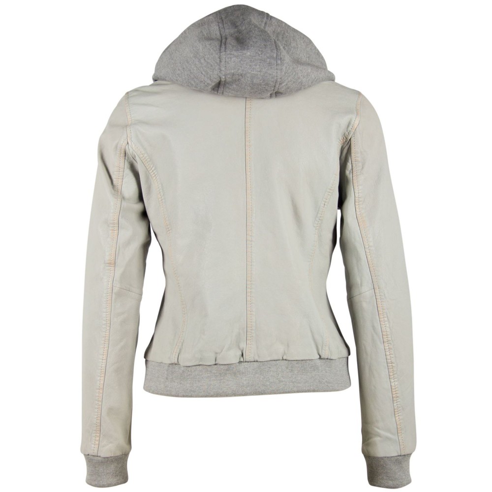 Geaca de Piele Dama Gipsy Gri Deschis GGMoxi S21 LULV geci de piele - readytowear.ro
