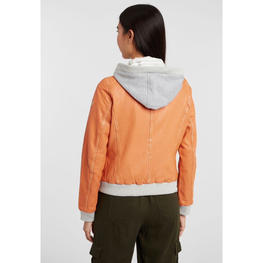 Geaca de Piele Naturala Dama Gipsy Portocalie GGMoxi S21 LULV – IMBRACAMINTE