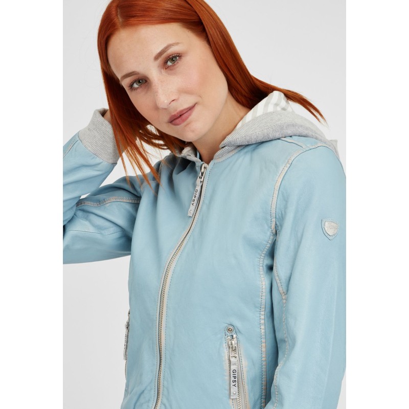 Geaca de Piele Naturala Dama Gipsy Albastru Deschis GGMoxi S21 LULV – IMBRACAMINTE Geaca de Piele Naturala Dama Gipsy Albastru Deschis GGMoxi S21 LULV – IMBRACAMINTE