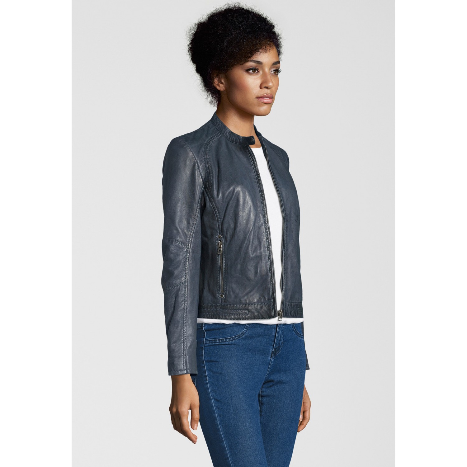 Geaca de Piele Naturala Dama Gipsy Bleumarin GGNidel LAMAS – IMBRACAMINTE