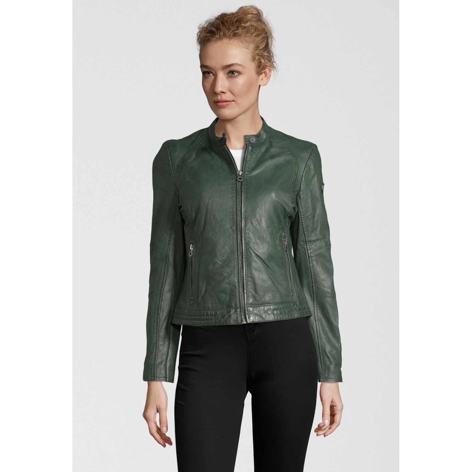 Geaca de Piele Naturala Dama Gipsy Verde GGNidel LAMAS – IMBRACAMINTE