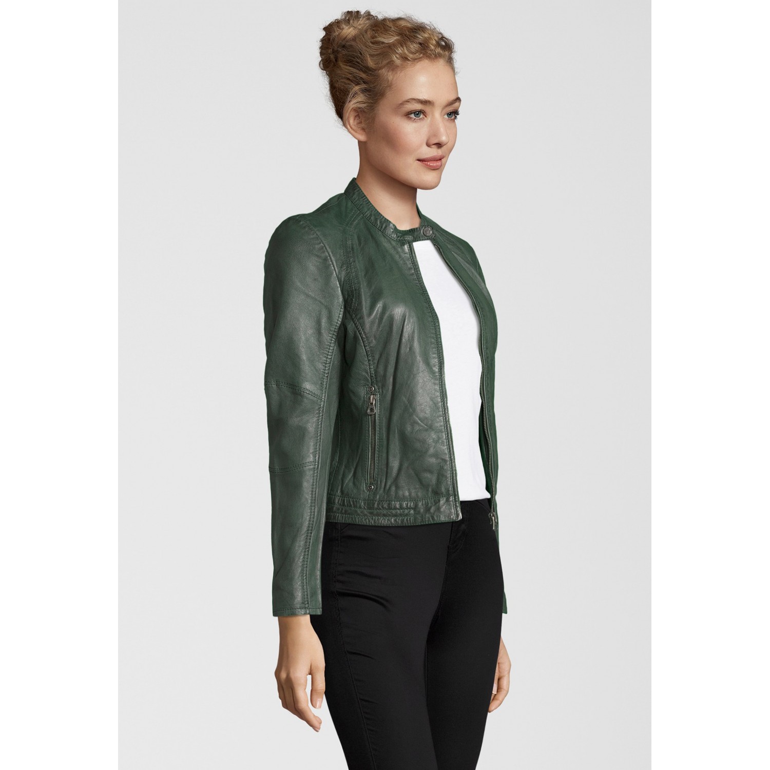 Geaca de Piele Naturala Dama Gipsy Verde GGNidel LAMAS – IMBRACAMINTE