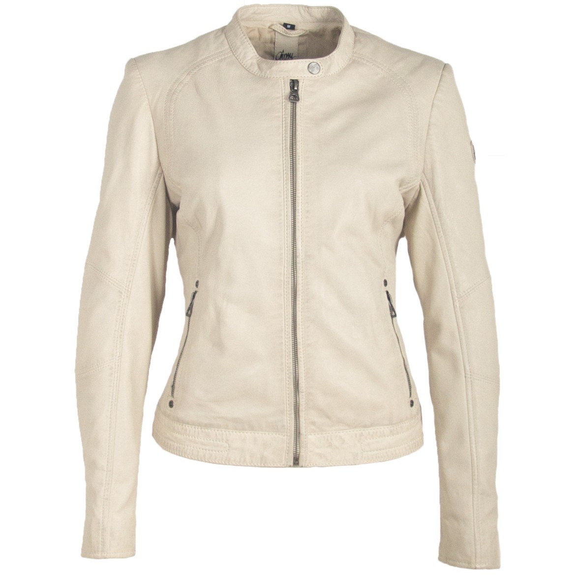 Geaca de Piele Dama Gipsy Alb Murdar GGNidel LAMAS – IMBRACAMINTE