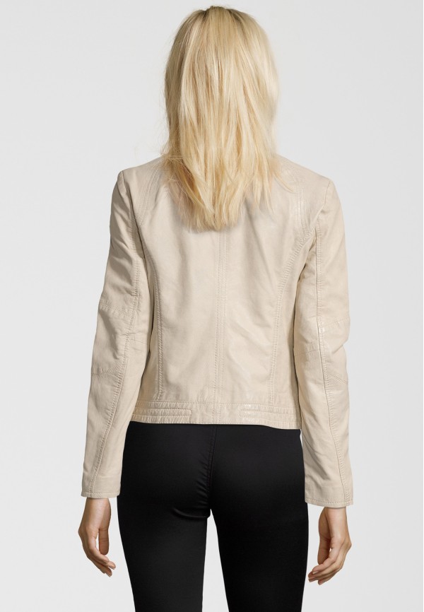 Geaca de Piele Dama Gipsy Alb Murdar GGNidel LAMAS – Black Friday — fotografia 5
