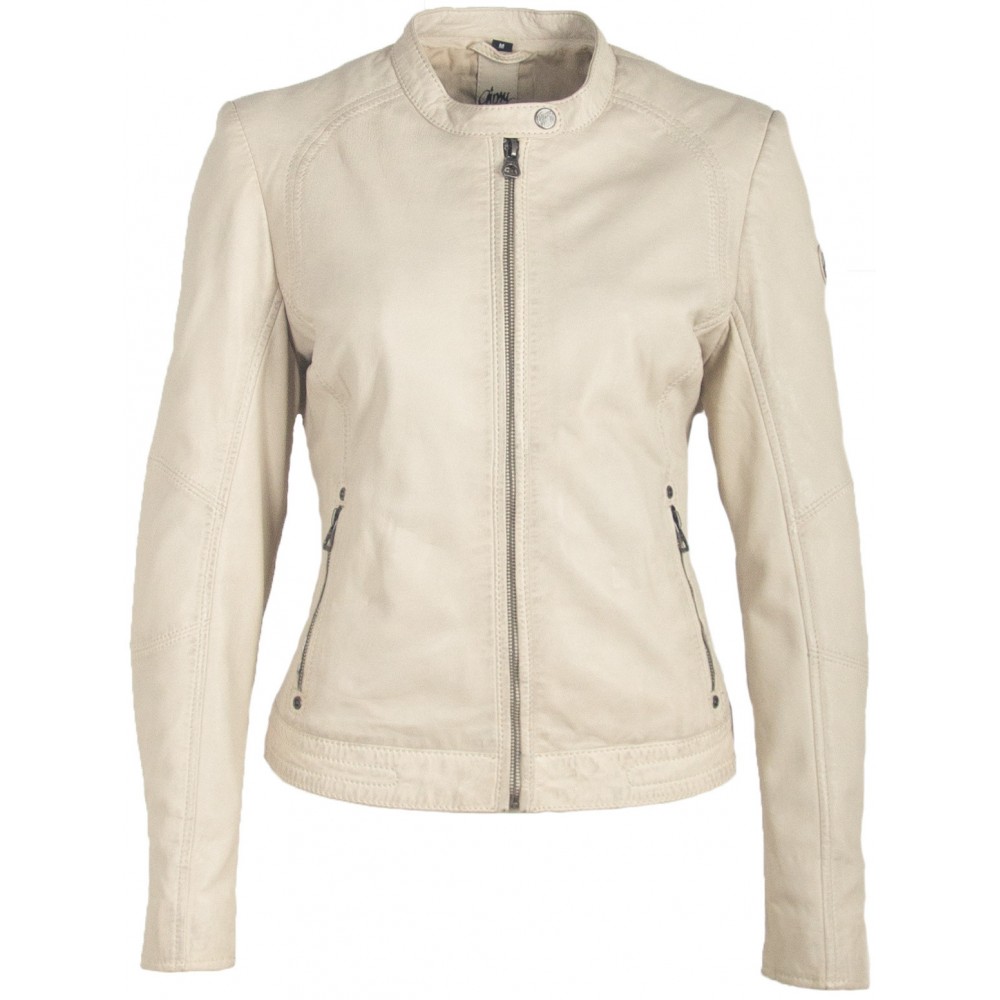 Geaca de Piele Dama Gipsy Alb Murdar GGNidel LAMAS - readytowear