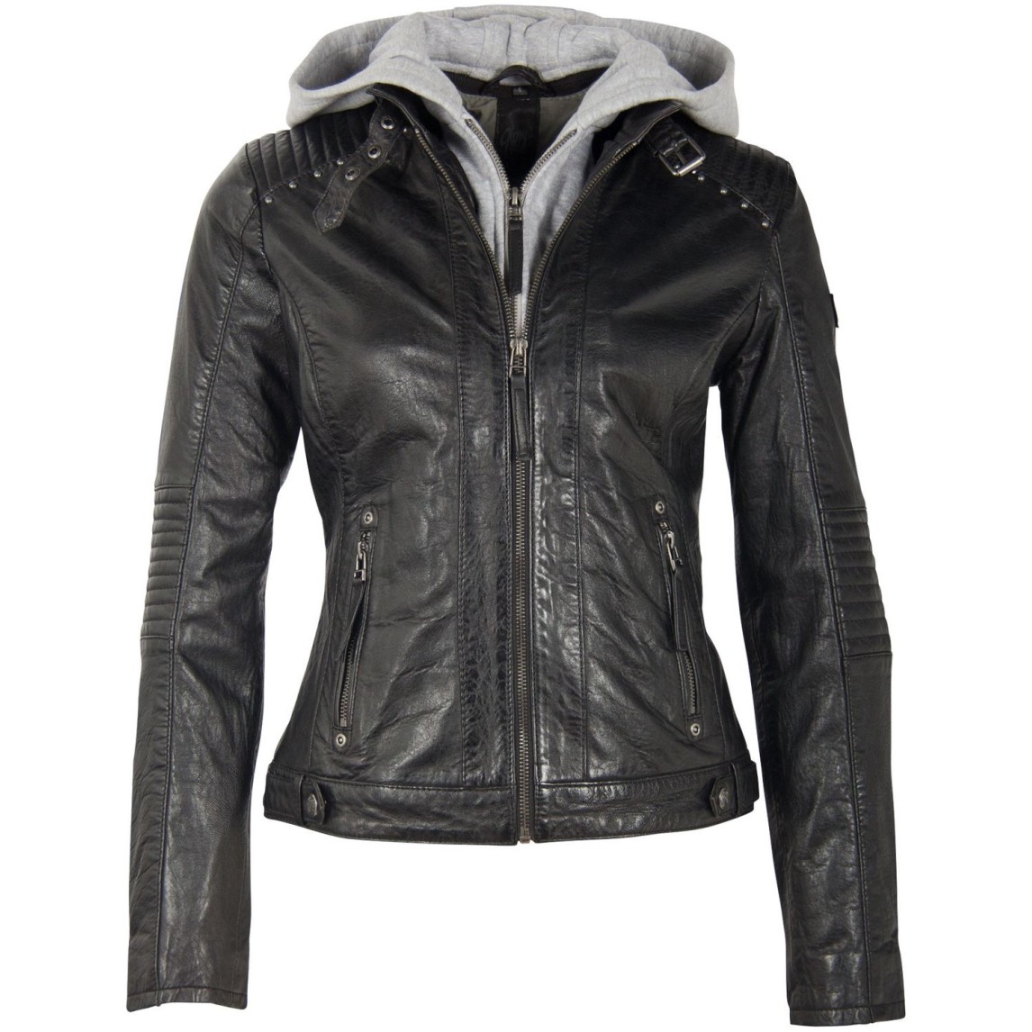 Geaca de Piele Naturala Dama Gipsy Neagra GGNilsa NZLV – IMBRACAMINTE