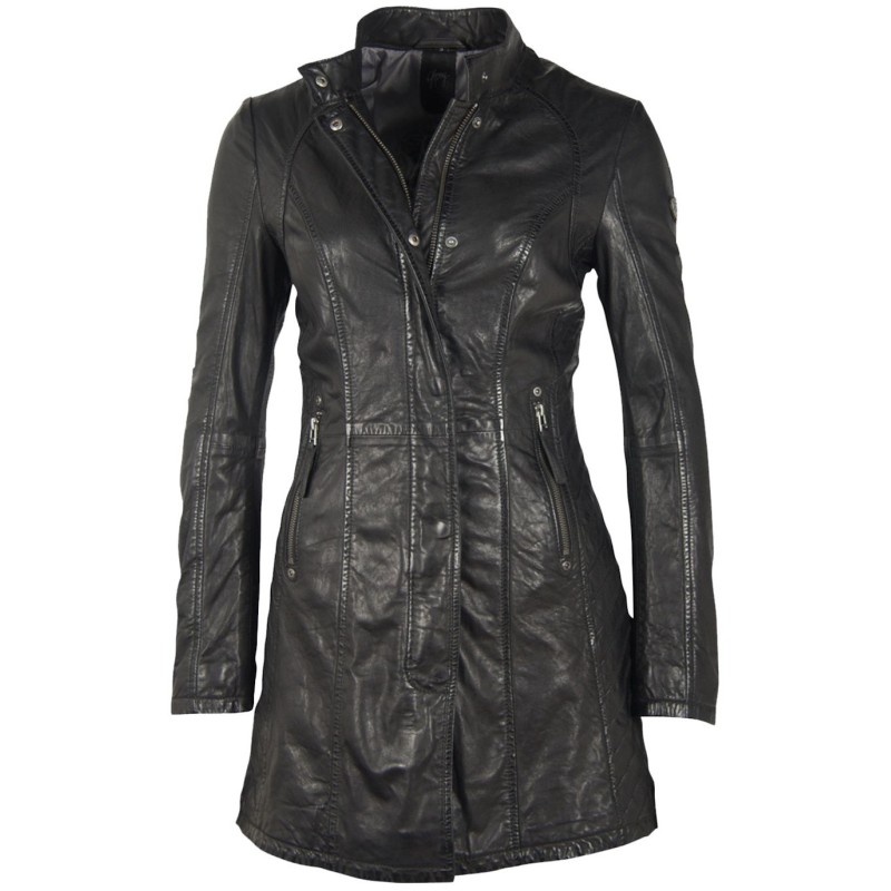 Geaca Lunga de Piele Naturala Dama Gipsy Neagra GGNima NSLONTV – IMBRACAMINTE