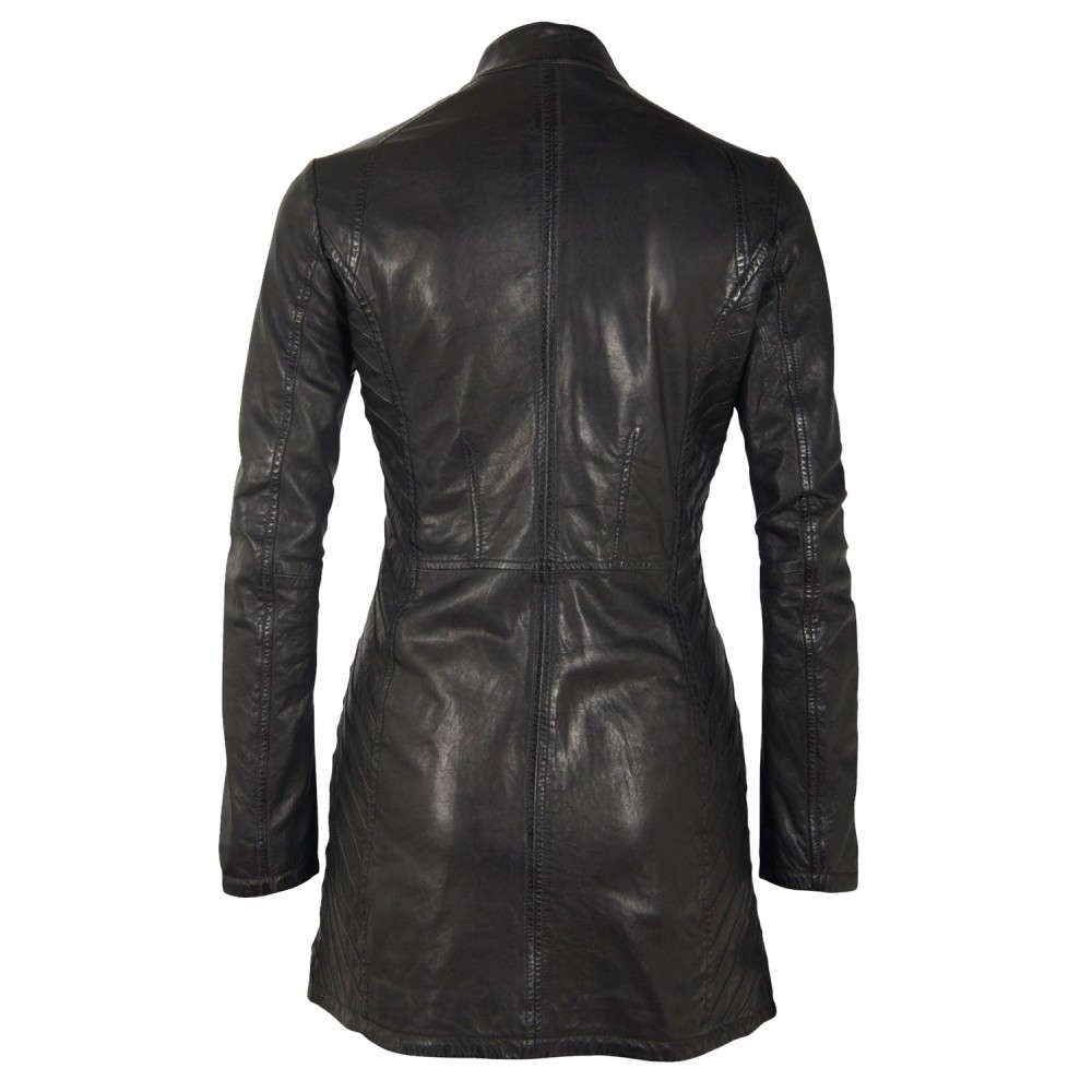 Geaca Lunga de Piele Naturala Dama Gipsy Neagra GGNima NSLONTV Geaca Lunga de Piele Naturala Dama Gipsy Neagra GGNima NSLONTV - readytowear.ro