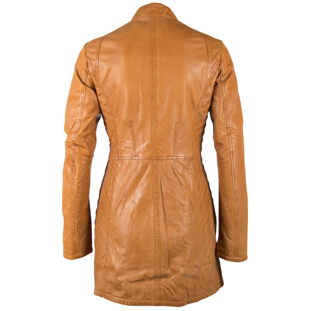 Geaca Lunga de Piele Naturala Dama Gipsy Camel GGNima NSLONTV Geaca Lunga de Piele Naturala Dama Gipsy Camel GGNima NSLONTV - readytowear.ro