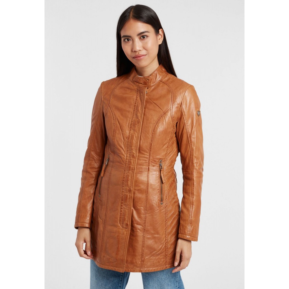 Geaca Lunga de Piele Naturala Dama Gipsy Camel GGNima NSLONTV Geaca Lunga de Piele Naturala Dama Gipsy Camel GGNima NSLONTV - readytowear.ro