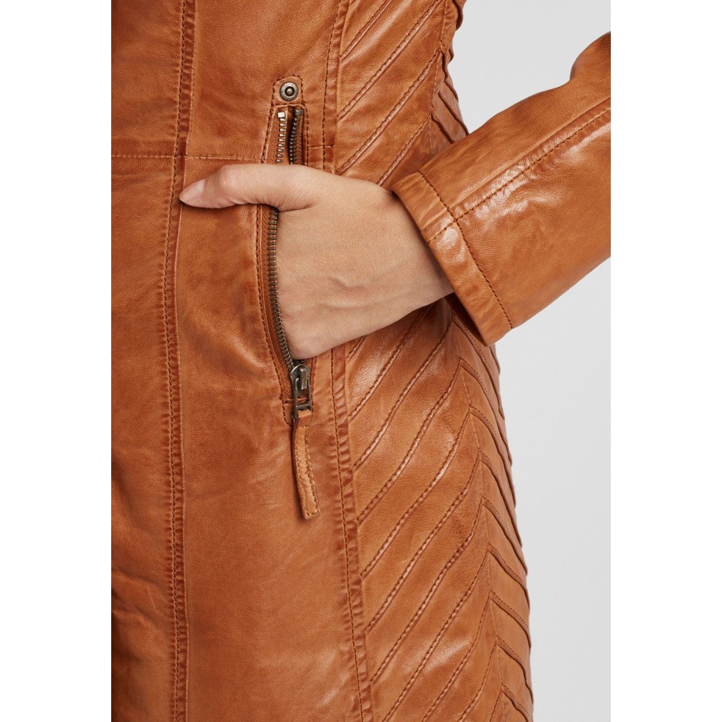 Geaca Lunga de Piele Naturala Dama Gipsy Camel GGNima NSLONTV – IMBRACAMINTE