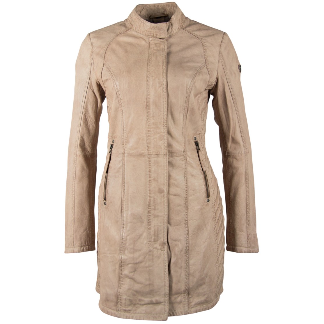 Geaca Lunga de Piele Naturala Dama Gipsy Alb Ivoriu GGNima NSLONTV – IMBRACAMINTE