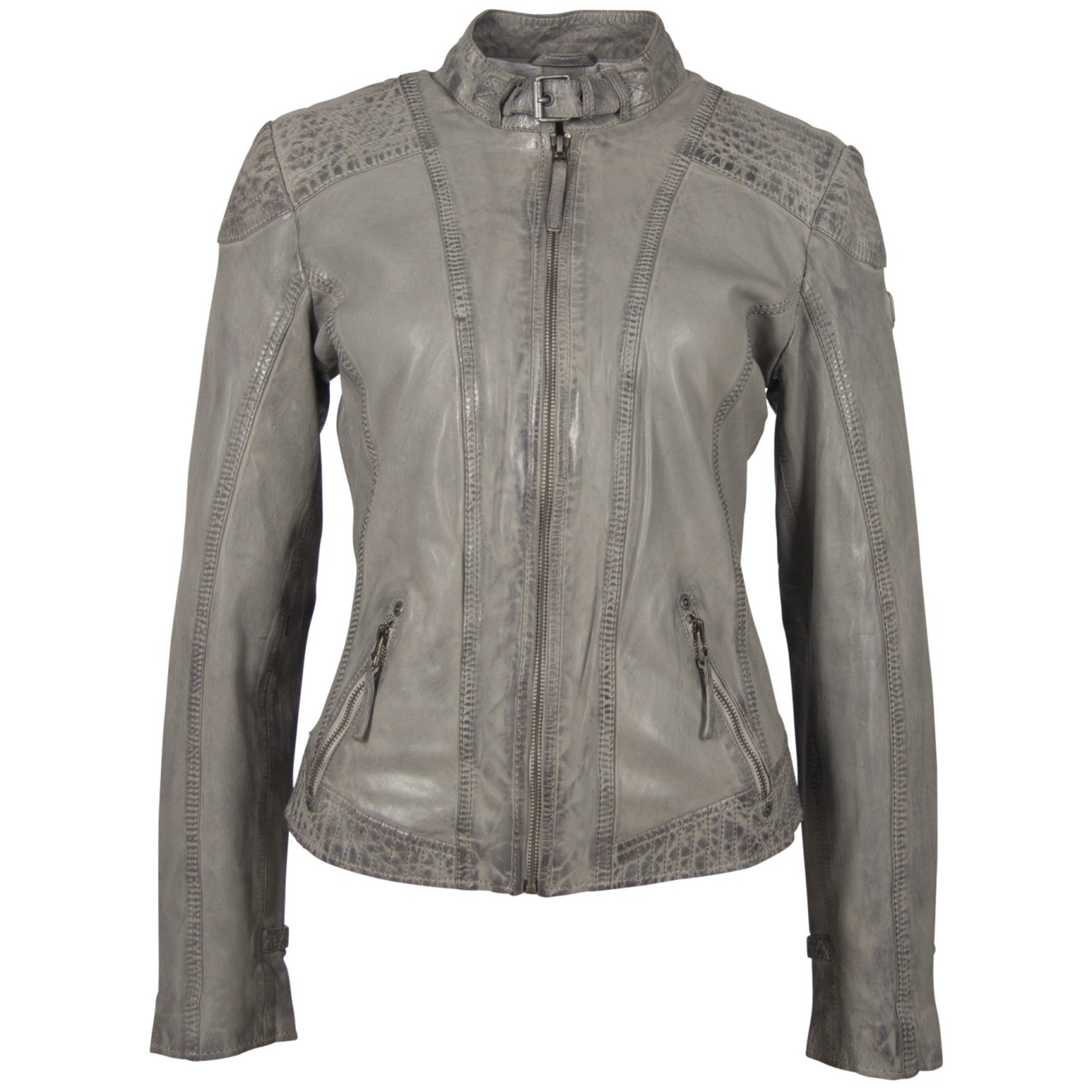 Geaca de Piele Naturala Dama Gipsy Gri GGPacey LVTW – IMBRACAMINTE