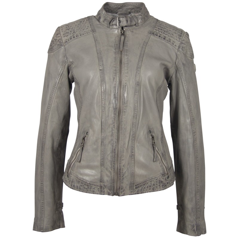 Geaca de Piele Naturala Dama Gipsy Gri GGPacey LVTW – IMBRACAMINTE