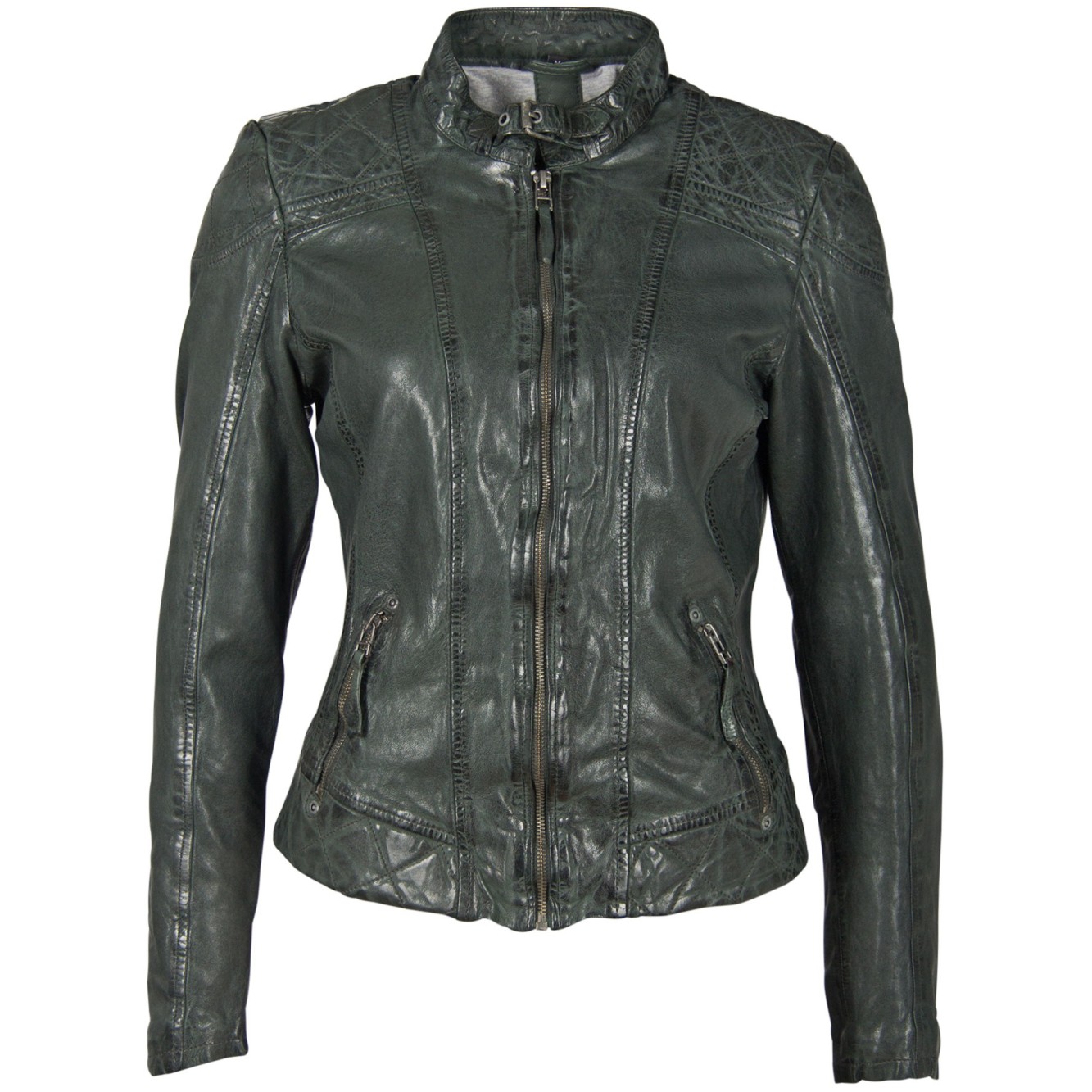 Geaca de Piele Naturala Dama Gipsy Verde Inchis GGParadyse LVTW – IMBRACAMINTE