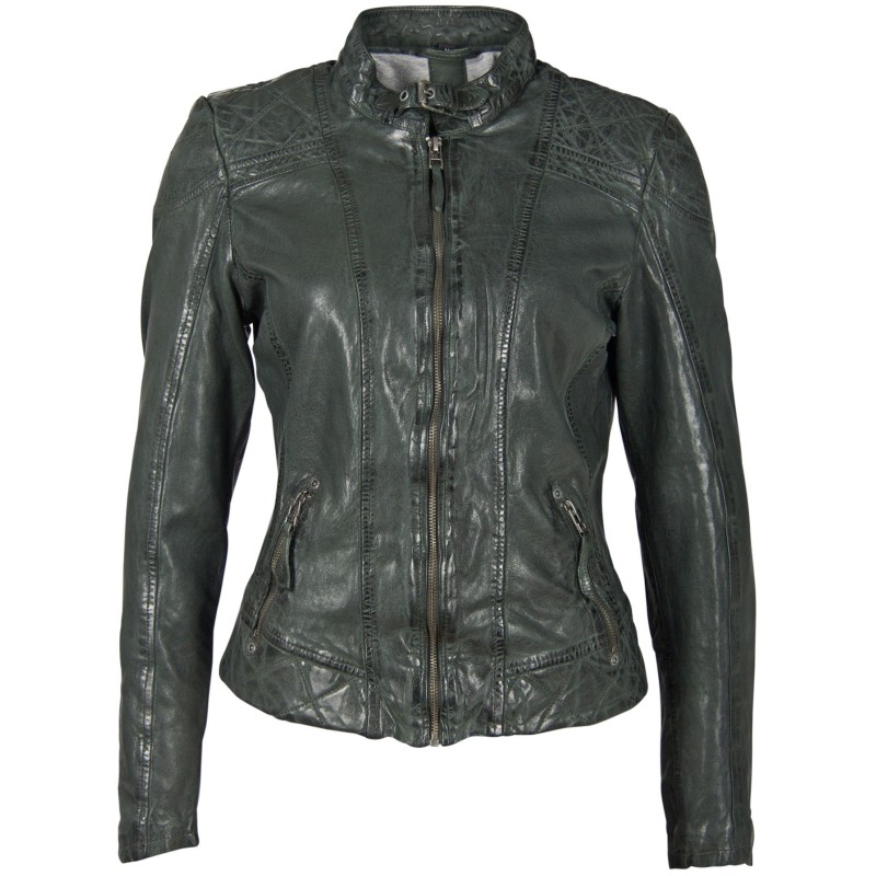 Geaca de Piele Naturala Dama Gipsy Verde Inchis GGParadyse LVTW – IMBRACAMINTE