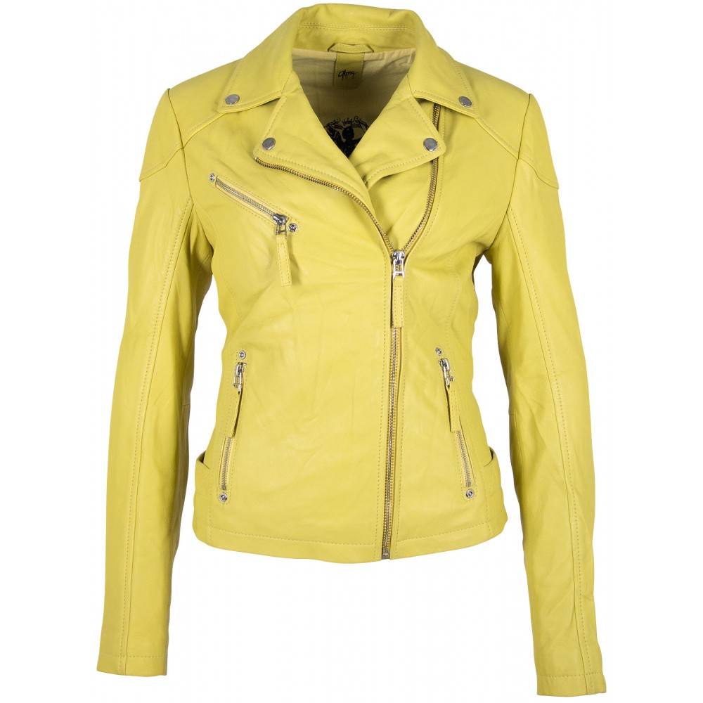 Geaca de Piele Naturala Dama Gipsy Galbena GGPasja LNV Geaca de Piele Naturala Dama Gipsy Galbena GGPasja LNV - readytowear.ro