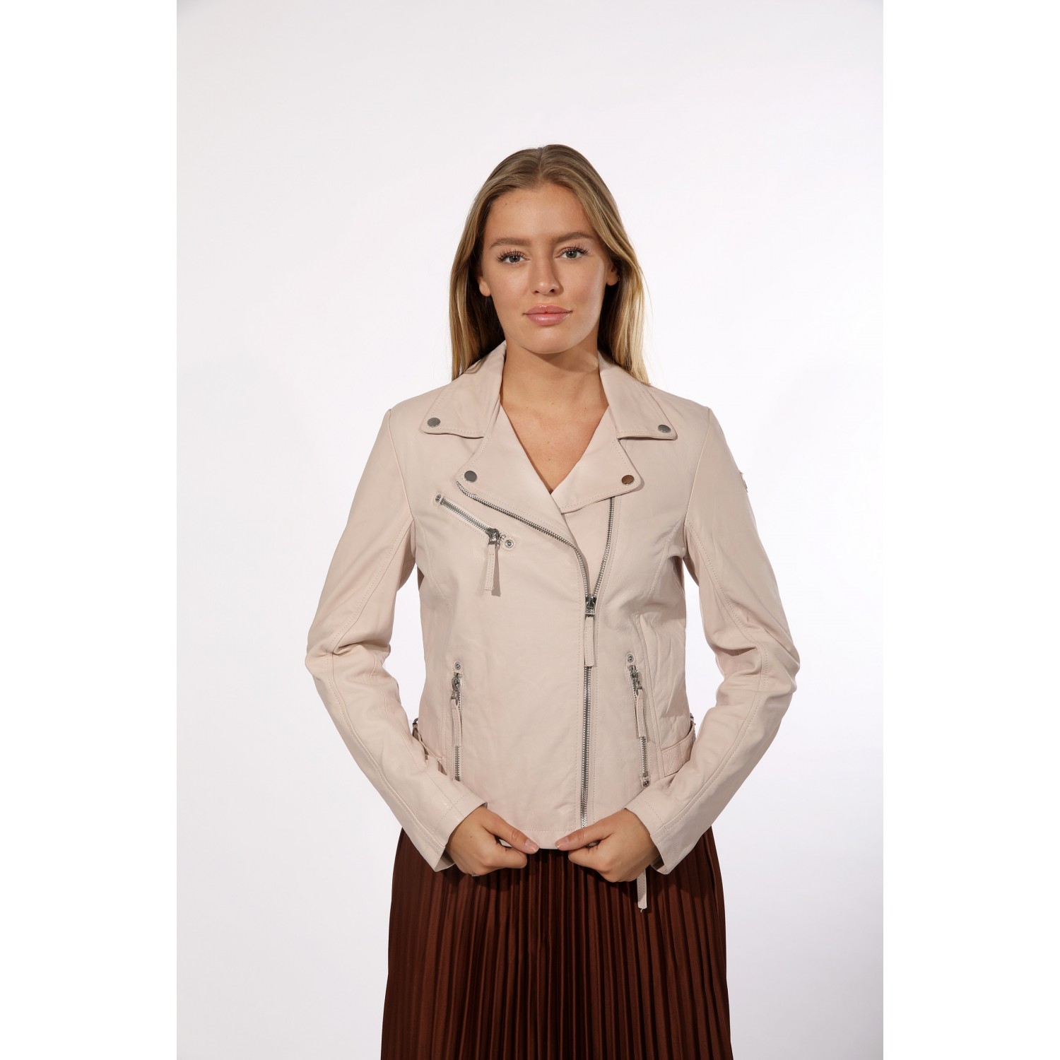 Geaca de Piele Naturala Dama Gipsy Bej GGPasja LNV – IMBRACAMINTE