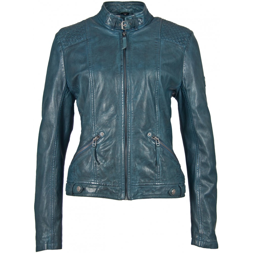 Geaca de Piele Naturala Dama Gipsy Albastra GGPollie LLAV - readytowear