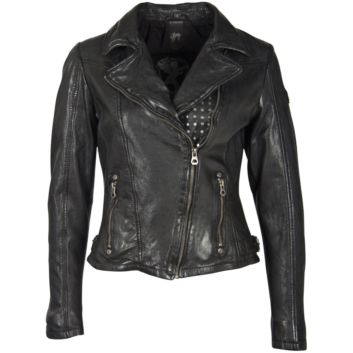 Geaca de Piele Naturala Dama Gipsy Neagra GGPromise LACAV – IMBRACAMINTE