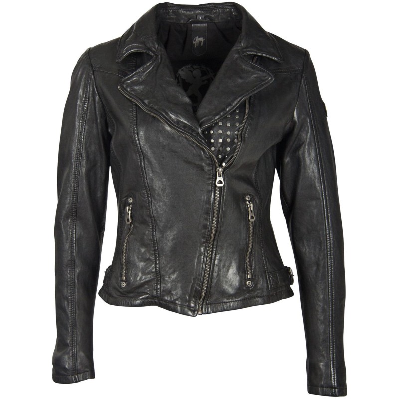 Geaca de Piele Naturala Dama Gipsy Neagra GGPromise LACAV – IMBRACAMINTE