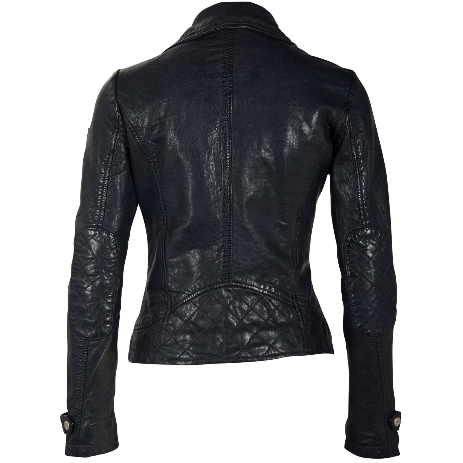 Geaca de Piele Naturala Dama Gipsy Negru/Albastru GGSami LACAV – IMBRACAMINTE