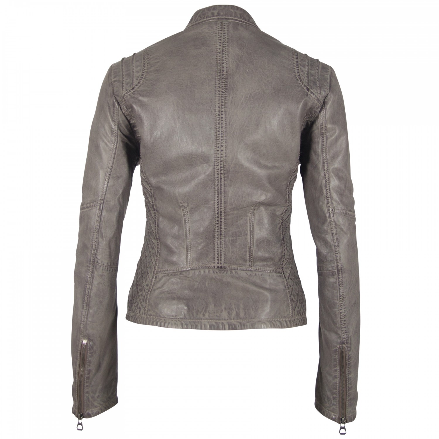 Geaca de Piele Naturala Dama Gipsy Gri GGSashi NSLV – IMBRACAMINTE